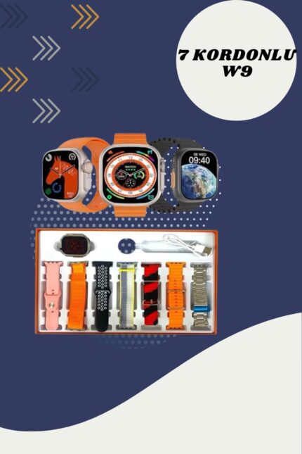 Aynalı Bluetooth Kulaklık ve 7 Kordonlu Akıllı Saat Dijital Göstergeli Uzun Pil Ömrü